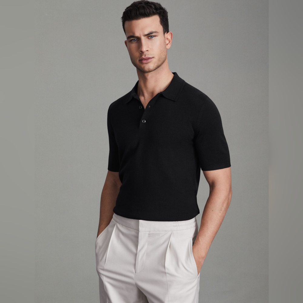 EUC Men's Reiss Air-Water Cotton Polo Shirt Size M/L